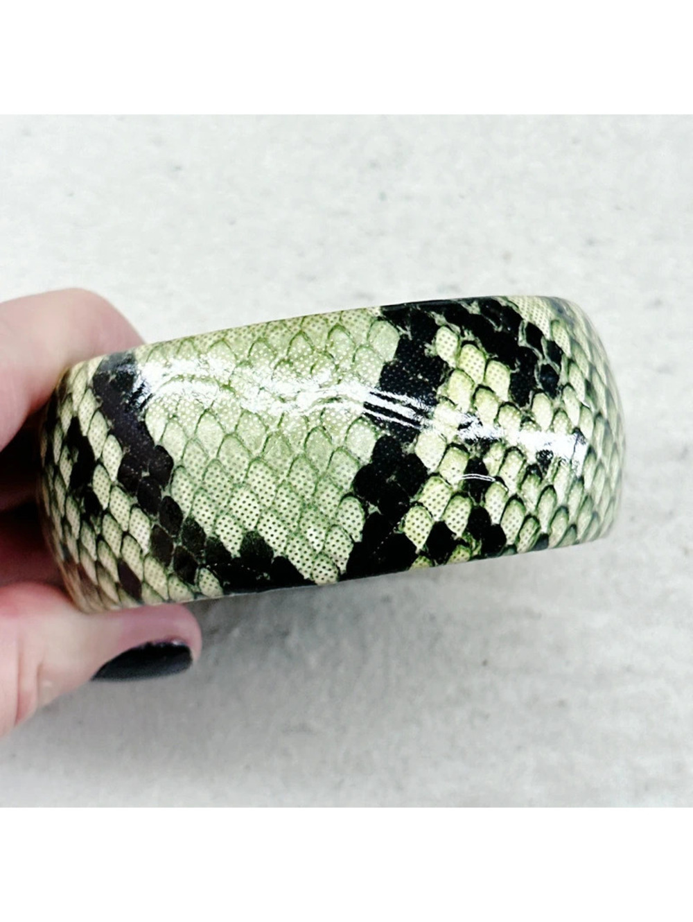 79a. Green Tape Bangle Bracelet